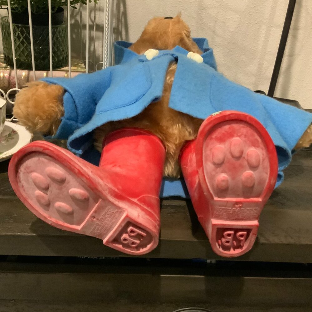 Paddington Bear Vintage Eden Toys Blue Coat Red Boots - Picture 7 of 8